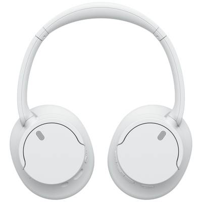 Weiße, kabellose Over-Ear-Kopfhörer mit schlichtem Design.