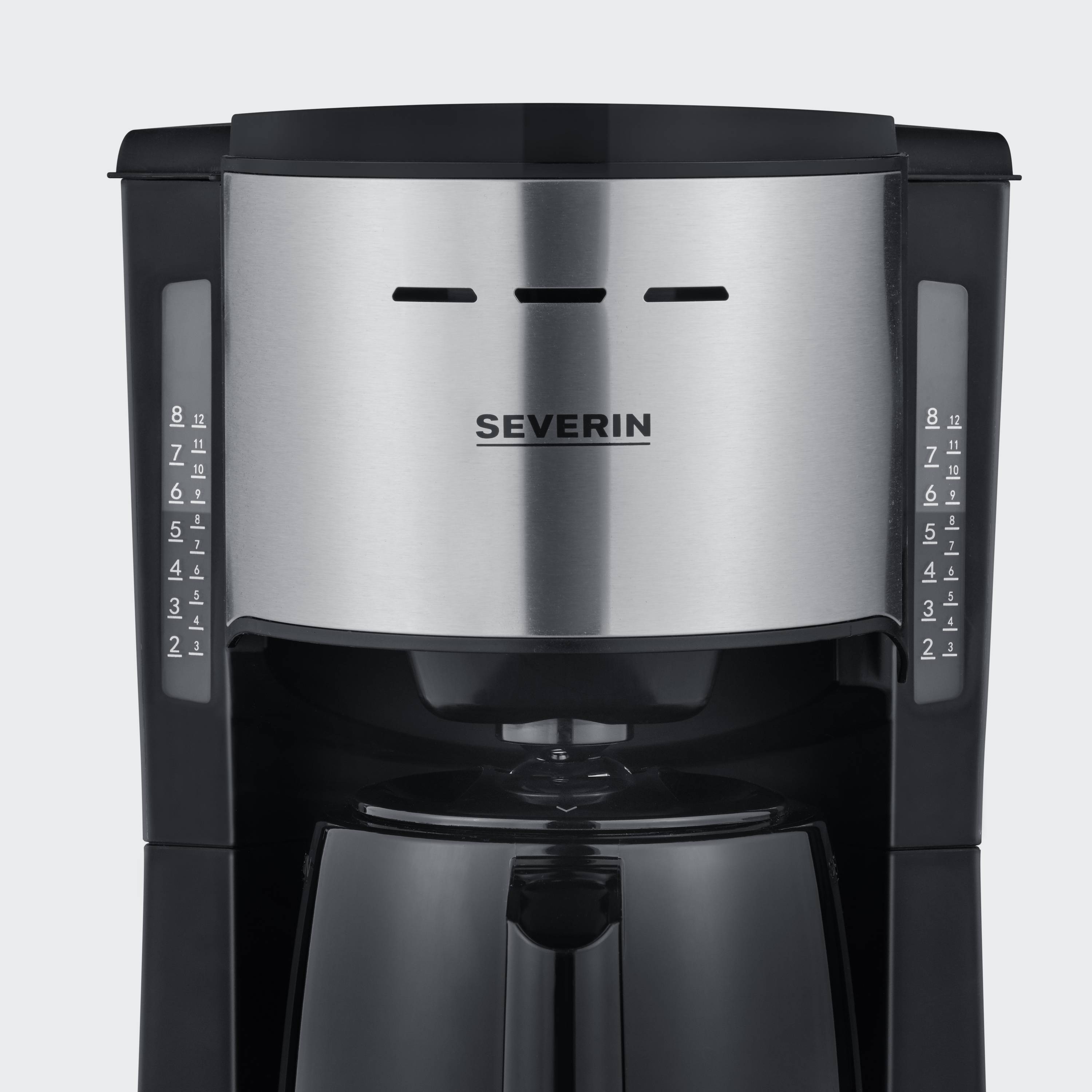 Severin KA 9308 Kaffeemaschine Edelstahl (gebürstet), Schwarz Fassungsvermögen Tassen=8 Isolierkanne-11