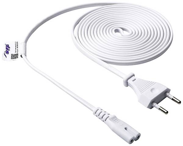 Akyga Strom Adapterkabel [1x Euro-Stecker - 1x Kleingeräte-Buchse C7] 3.00 m Weiß