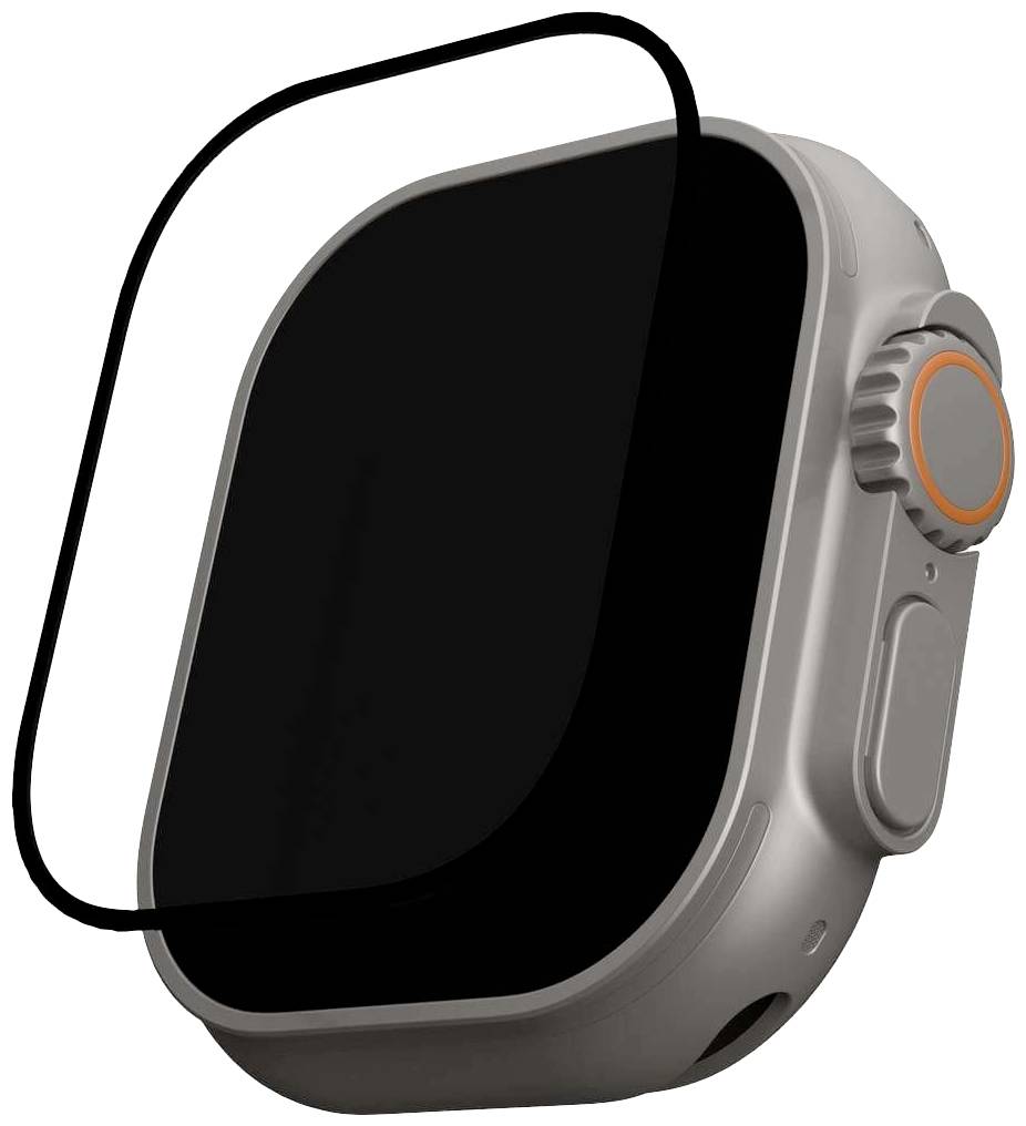 URBAN ARMOR GEAR Apple Watch 49mm Glass Shield Plus - Clear/Black - Apple Watch 49mm Glass Shield Pl