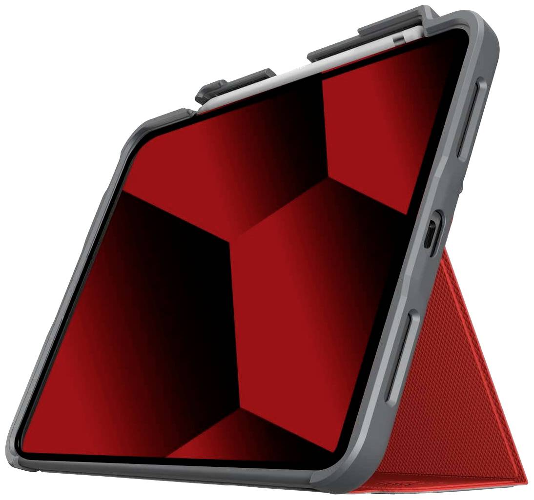 STM GOODS Dux Plus BookCase Passend für Apple-Modell: iPad 10.9 (10. Generation) Rot, Transpare