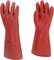 Zwei rote Gummi-Handschuhe, die isolierend wirken; für elektrischen Schutz geeignet.