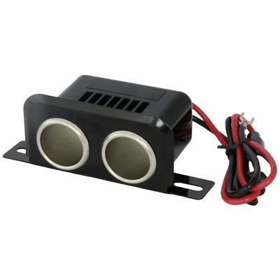 Elektronischer Sensor mit zwei kreisförmigen Metallkomponenten vorne, Kabel roten und schwarzen Drahtes an der Seite befestigt.