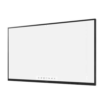 Ein großer, schwarzer, rechteckiger Bildschirm mit schmalem Rahmen, möglicherweise ein moderner Monitor oder interaktives Display.