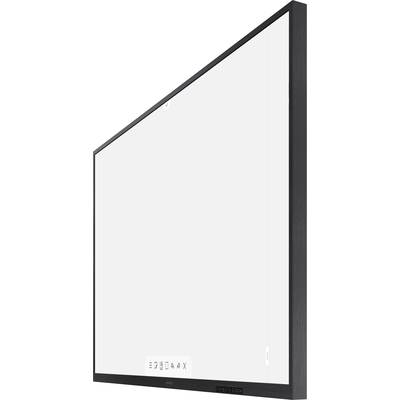 Eine schwarze Tafel in diagonaler Ansicht, mit einem kleinen weißen Menü im unteren Bereich.