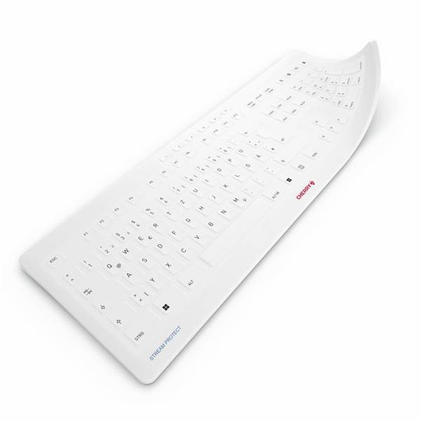 CHERRY Stream-Protect Membrane Tastatur-Abdeckfolie Weiß-Grau