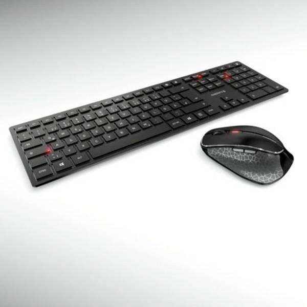 CHERRY DW 9500 Slim Funk Tastatur, Maus-Set  Belgisch, AZERTY Schwarz, Grau