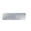 CHERRY KC 6000 Slim USB Tastatur Belgisch, AZERTY Silber Geräuscharme Tasten