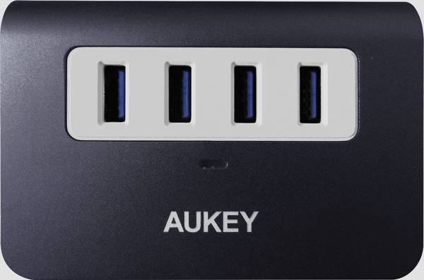 Aukey 4260397844588 USB-Hub 4 Port USB-A USB 3.2 Gen1 5 GBit/s Grau-Weiß CB-H5