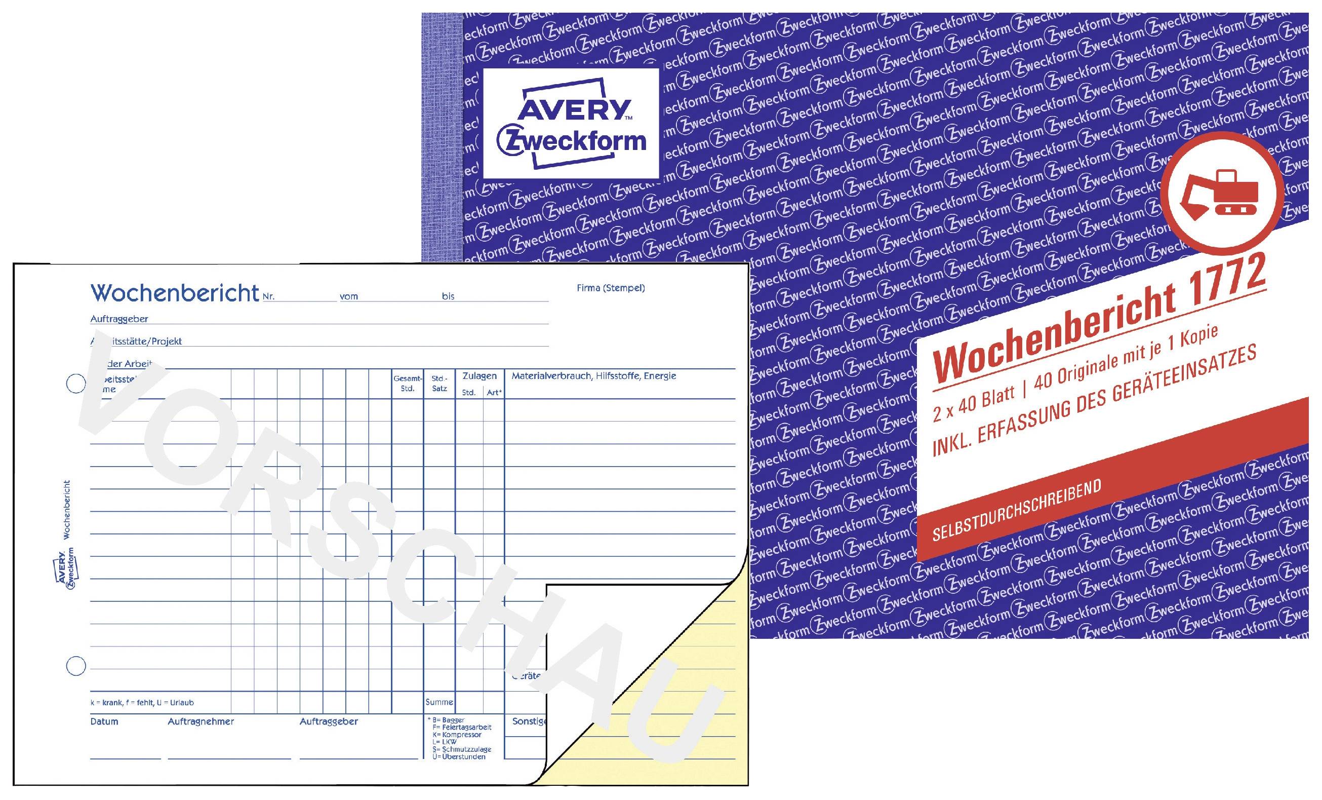 ZWECKFORM Avery 1772
