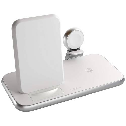 ZENS Induktions-Ladegerät Aluminium Series 4 in 1 Stand Wireless Charger + Watch ZEDC15W/00 Ausgänge Induktionslade-Stan...