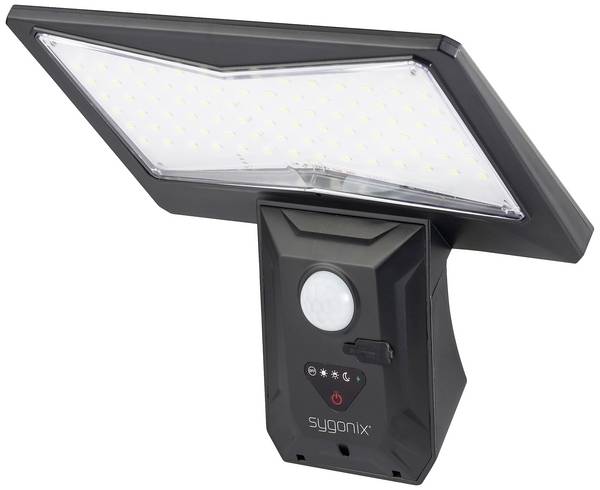 Sygonix SY-5626570 Solar-Außenwandleuchte mit Bewegungsmelder LED LED fest eingebaut 6 W Schwarz