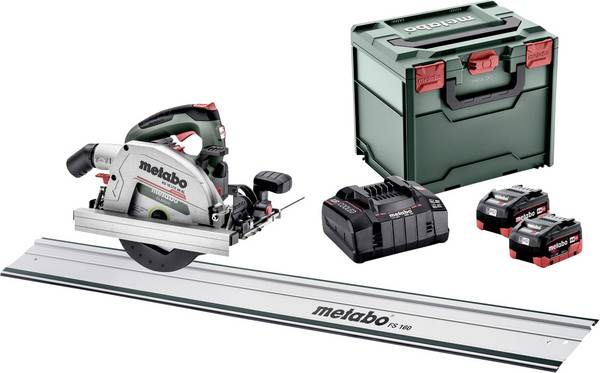 Metabo Set KS 18 LTX 66 BL Akku-Handkreissäge-Set Schnitttiefe max. (90°) 66 mm  inkl. 2. Akku, inkl. Ladegerät, inkl. Führungsschiene, inkl. Koffer  18 V