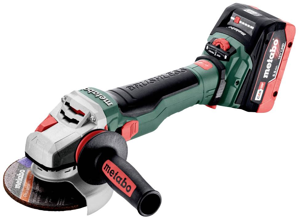 Metabo WVB 18 LTX BL 15-125 Quick 601731660 Vinkelslip batteridriven 125 mm borstfri, inkl. 2x batterier, inkl. laddare, inkl. väska 18 V 5.5 Ah