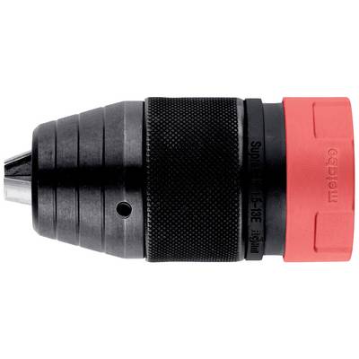 Metall-Bohrfutter mit rotem Kunststoffrand, geeignet für Bohrer von 1,5 bis 13 mm, seitliche Aufschrift 'Supra'.