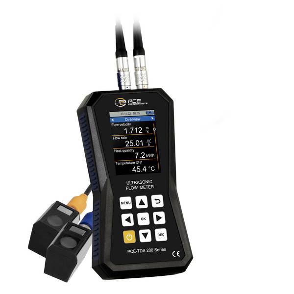 PCE Instruments Ultraschall-Durchflussmessgerät PCE-TDS 200 S |Sensoren für Rohrgröße: 20-108 mm |Auflösung: 0,001 m/s