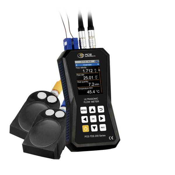 PCE Instruments Ultraschall-Durchflussmessgerät PCE-TDS 200+ L mit Durchflusssensoren Ø315-6000 mm |Wärmemengenmessung