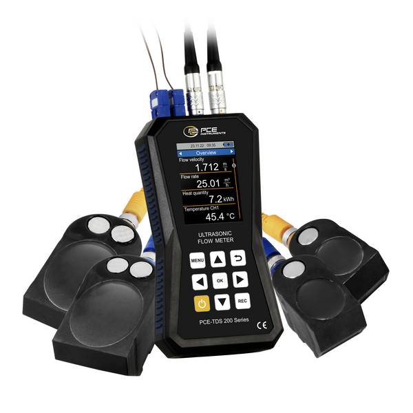 PCE Instruments Ultraschall-Durchflussmessgerät PCE-TDS 200+ ML |Sensor-Set|inkl. Wärmemengenmessung |32 GB Datenlogger