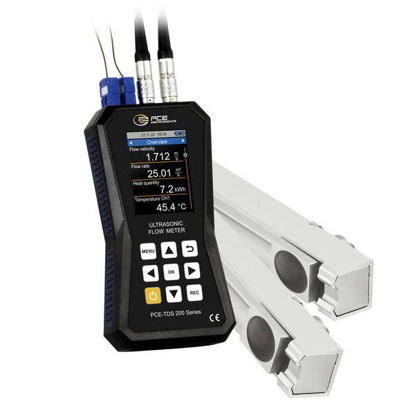 PCE Instruments Ultraschall-Durchflussmessgerät PCE-TDS 200+ MR inkl. Sensoren |Temperatur |Wärmeleistung |Wärmemenge