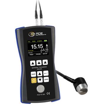 PCE Instruments Materialdickenmessgerät PCE-TG 300-NO2 |3 … 300 mm |Sensor 2,5 MHz ⌀14 mm |Puls-Echo |Echo-Echo |USB