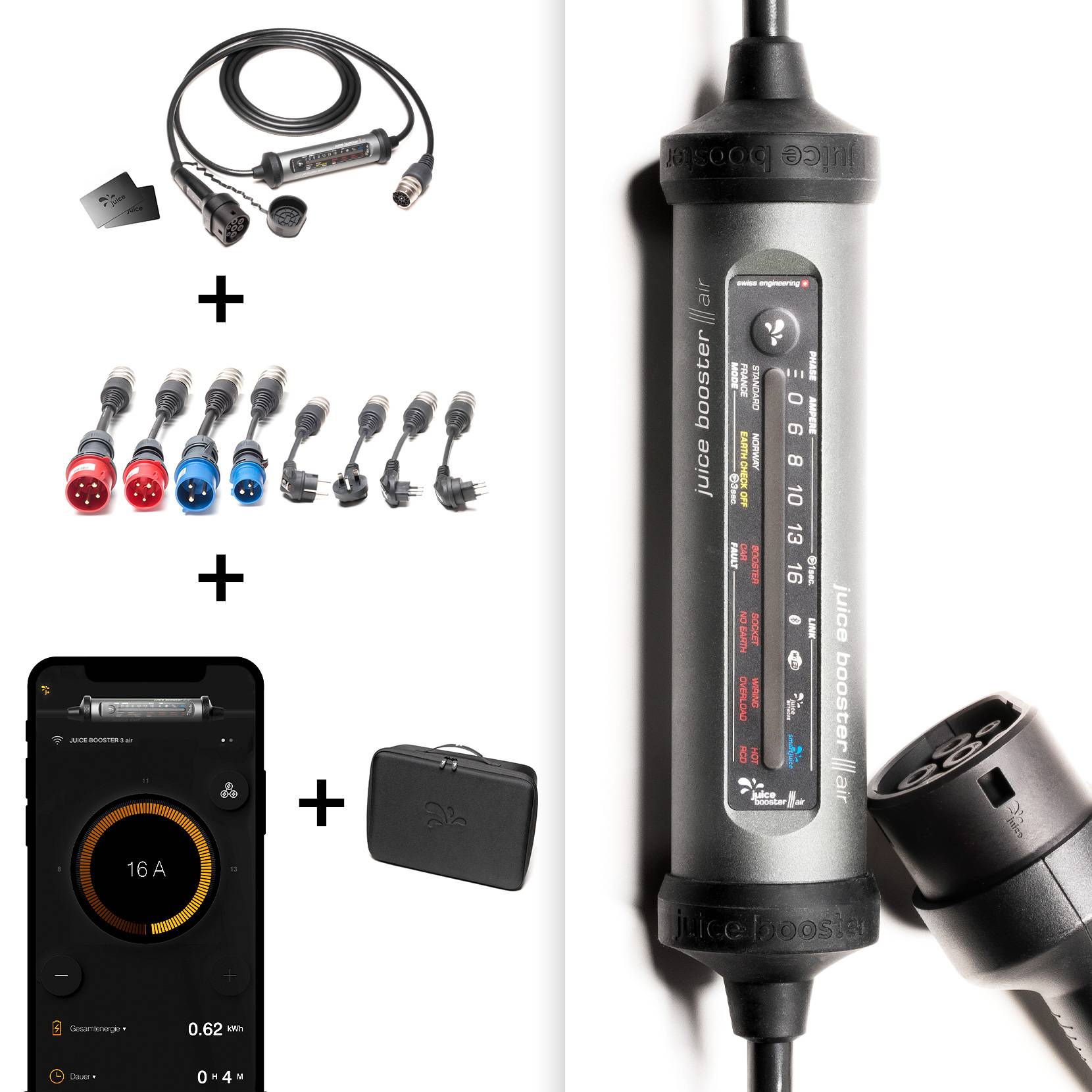 Juice Technology BOOSTER 3 air Traveller Set Europe inkl. 8 Adapter CEE32 3-phasig