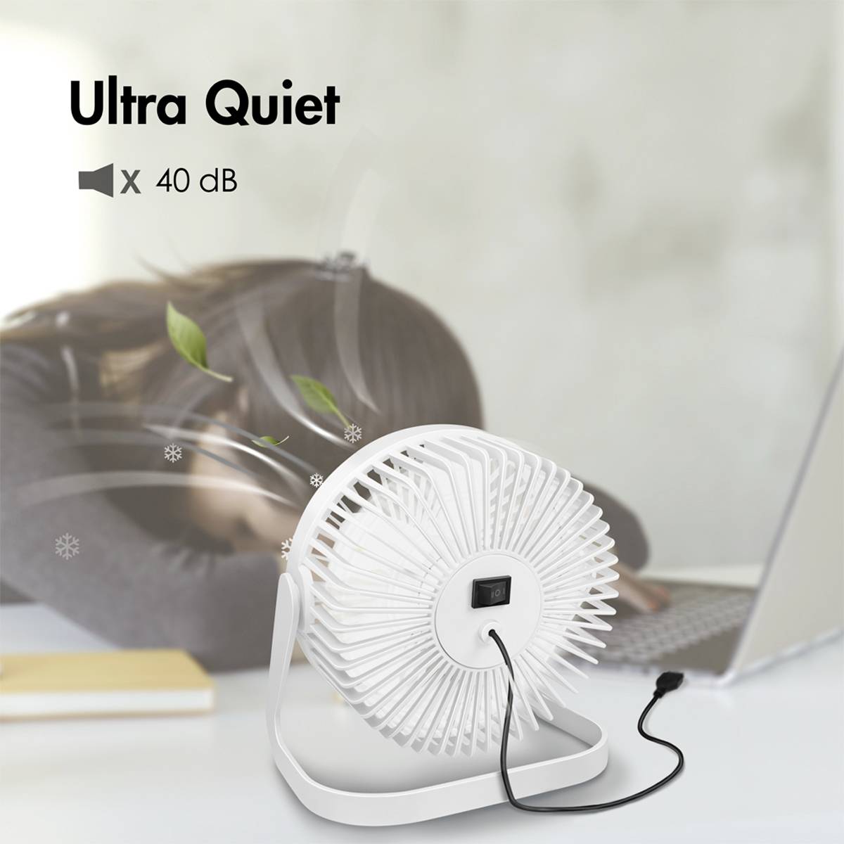 LogiLink UA0403 USB-Ventilator 3.5 W (Ø x H) 15.24 cm x 126 mm Weiß Schwenkbar-6