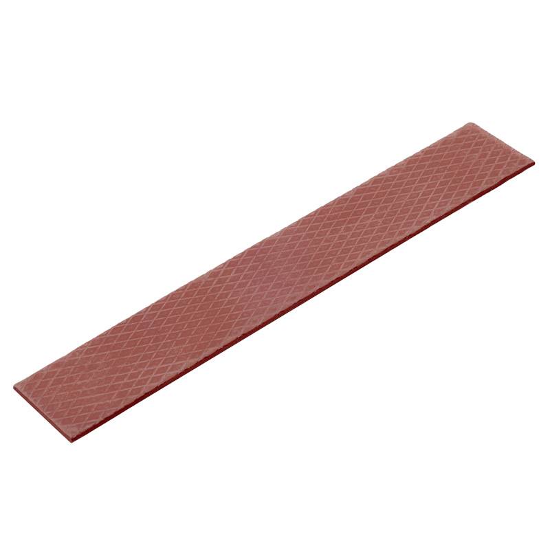 Ein rotes, rechteckiges Schleifkissen mit Rautenmuster zur Holz- oder Metallbearbeitung.