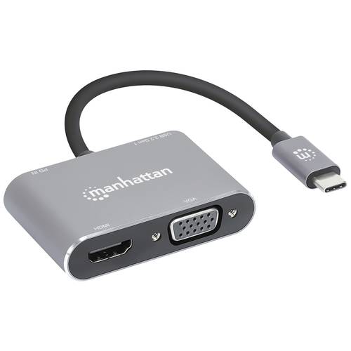 Manhattan USB-C® Dockingstation USB-C to HDMI & VGA 4-in-1 Docking-Konverter Passend für Marke Dockingstations: Universa...