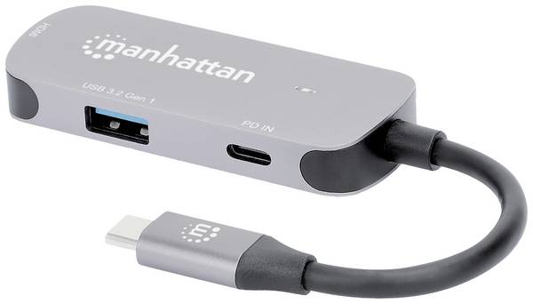 Manhattan USB-C® Dockingstation USB-C auf HDMI 3-in-1 Docking-Konverter Passend für Marke Dockingstations: Universal USB-C® Power Delivery