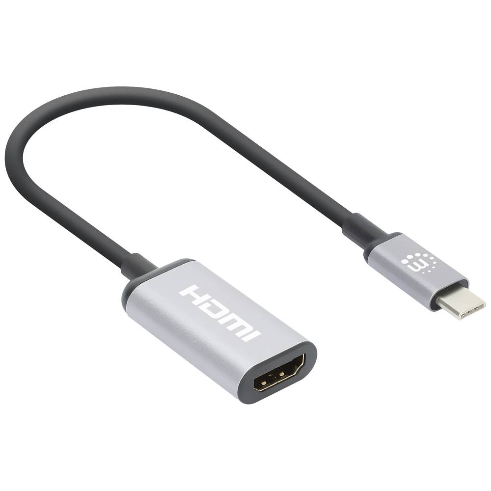 Manhattan USB 2.0 Adapter [1x USB-C stekker 1x HDMI-bus] 4K@60Hz USB-C to HDMI-Adapter
