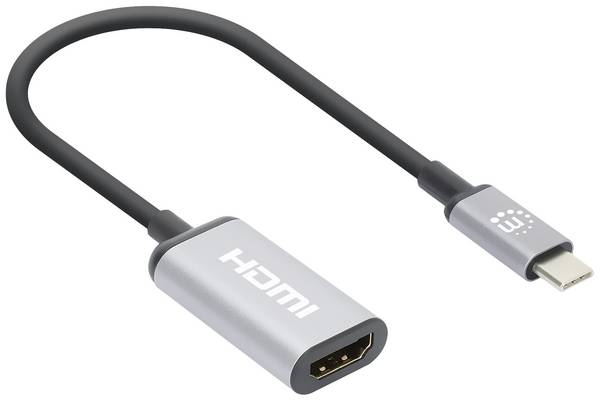 Manhattan USB 2.0 Adapter [1x USB-C® Stecker - 1x HDMI-Buchse] 4K@60Hz USB-C to HDMI-Adapter 15 cm