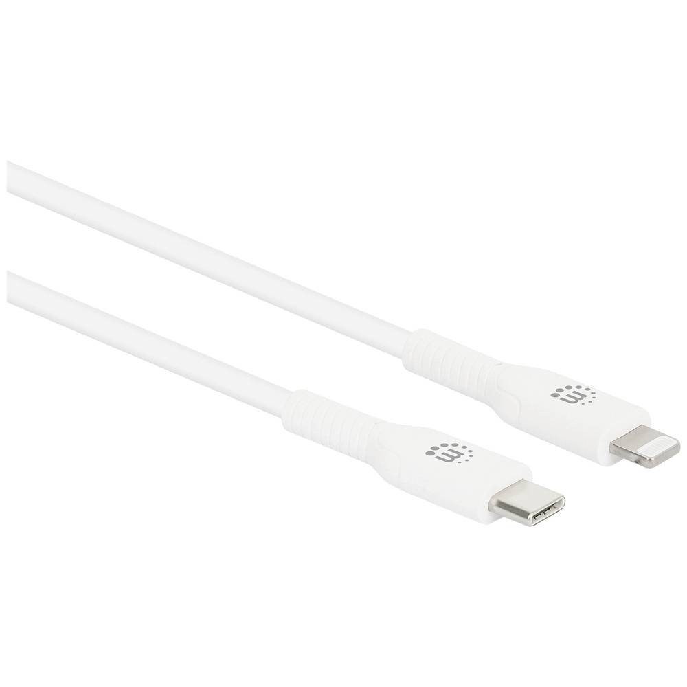 Manhattan USB-kabel USB-C stekker, Apple Lightning stekker 1 m Wit 394512