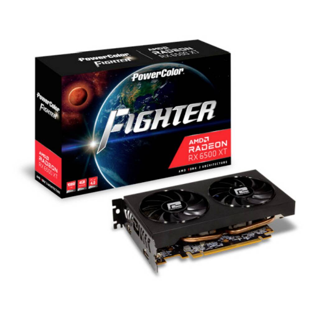 Powercolor Videokaart AMD Radeon RX 6500 XT Fighter 4 GB GDDR6-SDRAM PCIe HDMI, DisplayPort Overcloc