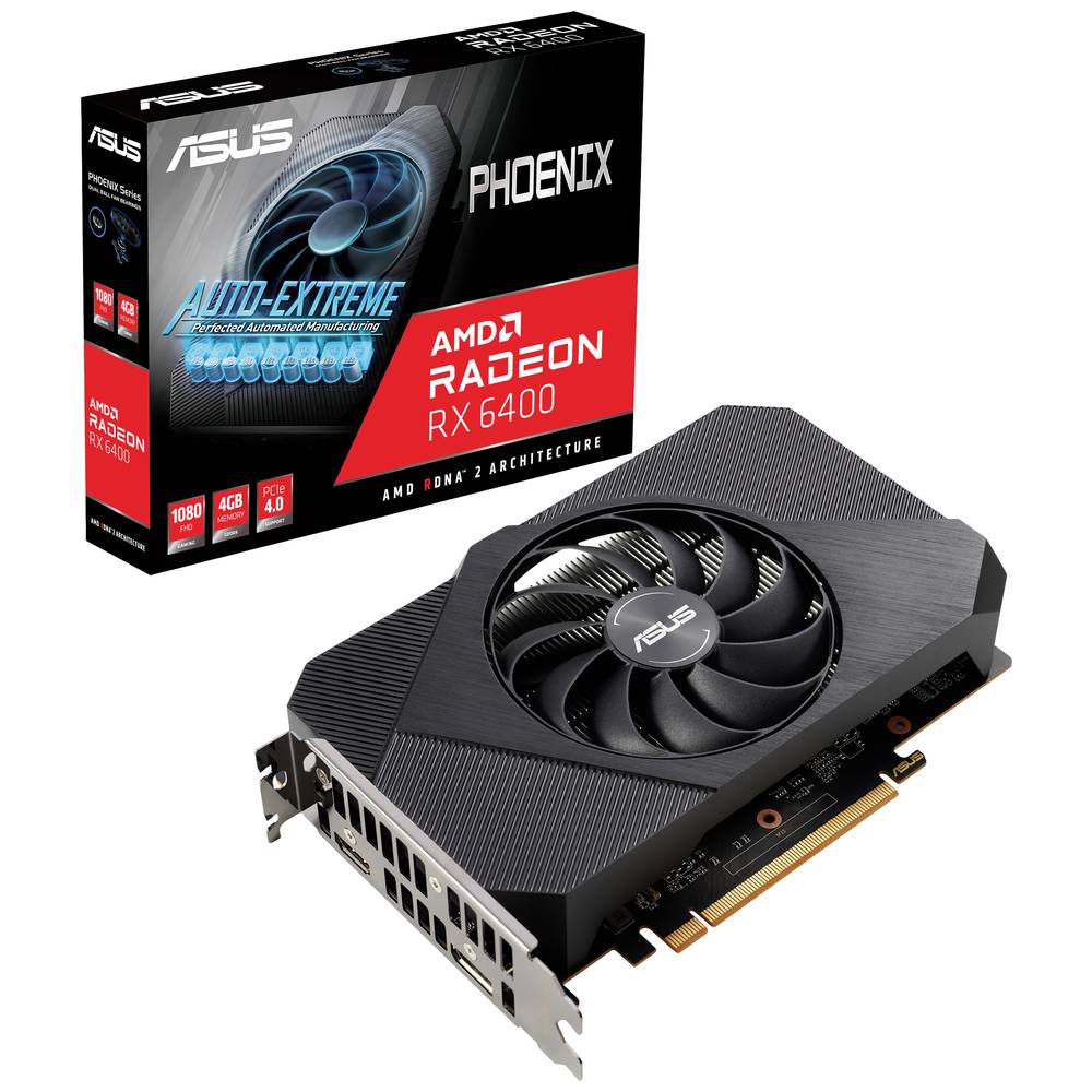 Asus AMD Radeon RX 6400 Videokaart 4 GB GDDR6-RAM PCIe HDMI, DisplayPort