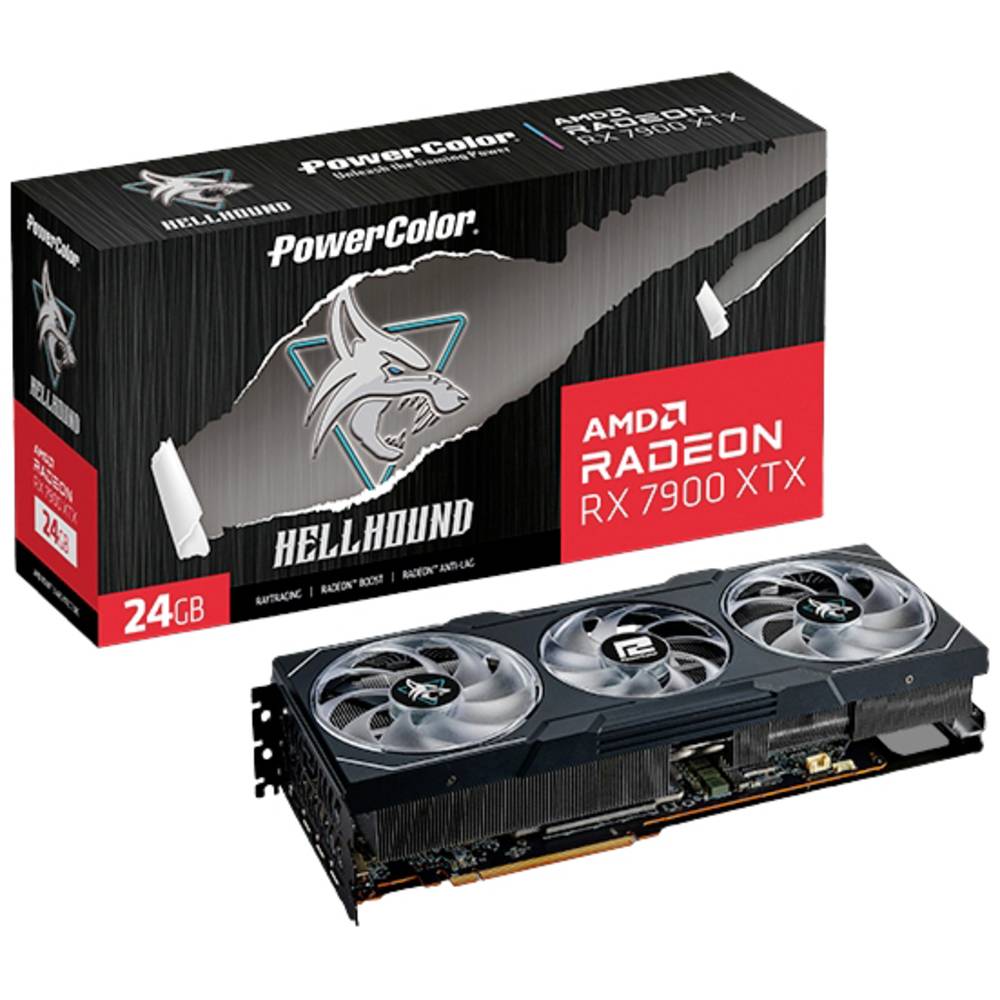 Powercolor AMD Radeon RX 7900 XTX Videokaart Hellhound 24 GB GDDR6-SDRAM PCIe HDMI, DisplayPort Overclocked