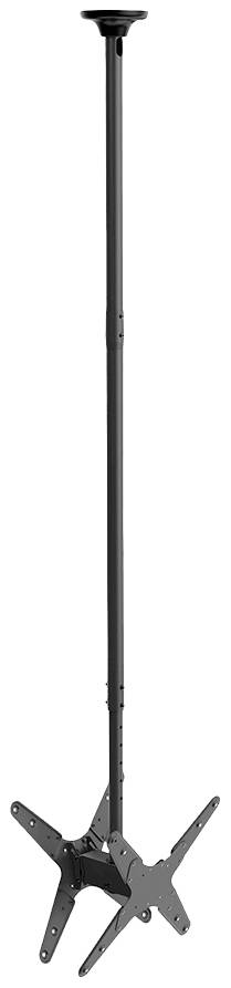 Projektor-Deckenhalterung mit verstellbarem Teleskoparm und universeller Montageplatte, schwarz. Geeignet für diverse Projektormodelle.