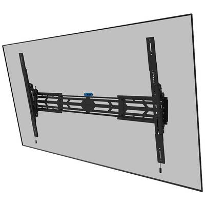 Ein schwarzer TV-Wandhalter mit verstellbarem Arm, geeignet für große Bildschirme. Der Halter hat mehrere Befestigungspunkte.