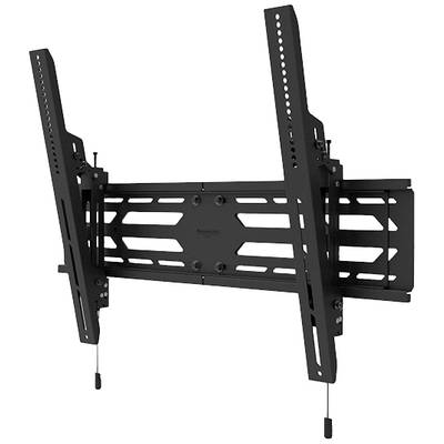 Kippbare schwarze TV-Wandhalterung für größere Flachbildschirme. Robustes Metall mit einstellbaren Befestigungsschienen.