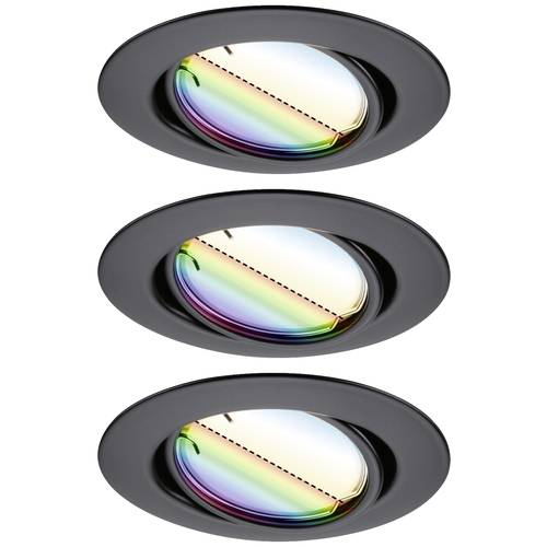 Paulmann 92468 LED-Einbauleuchte 3er Set LED 14.7 W Schwarz (matt)