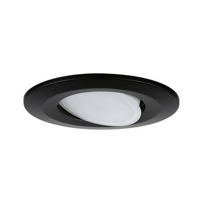 Runde, schwarze Einbauleuchte mit weißer Lichtabdeckung, geeignet für moderne Innenräume.
