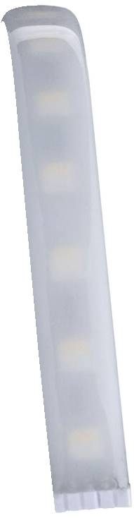 Ein schmaler, transparenter Lichtstreifen mit gleichmäßigen hellen Punkten, vermutlich LED-Leuchten in einer weißen, länglichen Hülle.