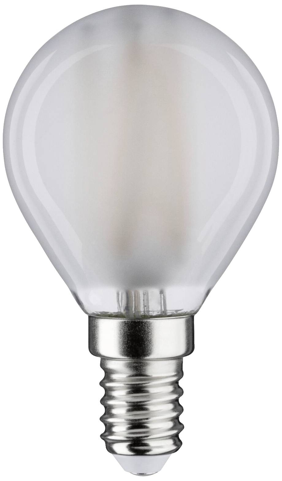 Eine Glühbirne mit E14-Sockel, transparent, mit sichtbarem Filament im Inneren. Ideal für Beleuchtungszwecke.