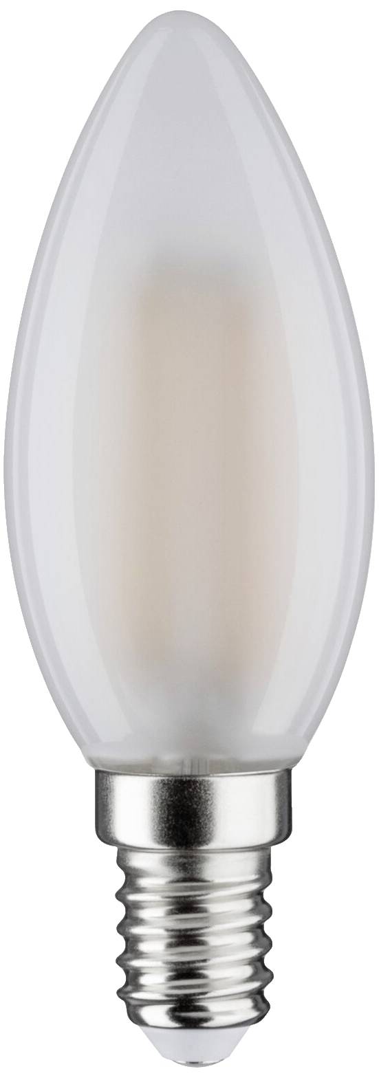 Eine matte Kerzen-LED-Glühlampe mit E14-Sockel, ideal für dekorative und energieeffiziente Beleuchtung.