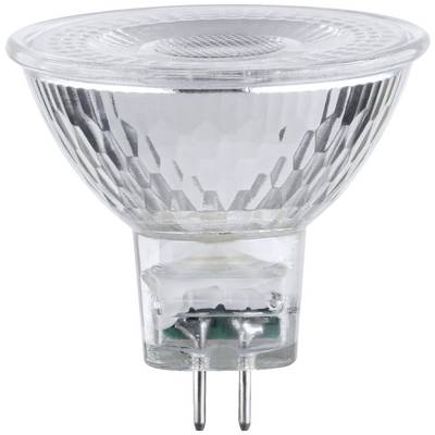 Eine Halogen-Glühlampe mit einem klaren Glasgehäuse und zwei Pin-Anschlüssen. Geeignet für Punktbeleuchtung in Wohnräumen.