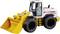 Spielzeuglader mit gelber Schaufel und großen schwarzen Reifen, Modell 'XL 5000', auf weißem Hintergrund.