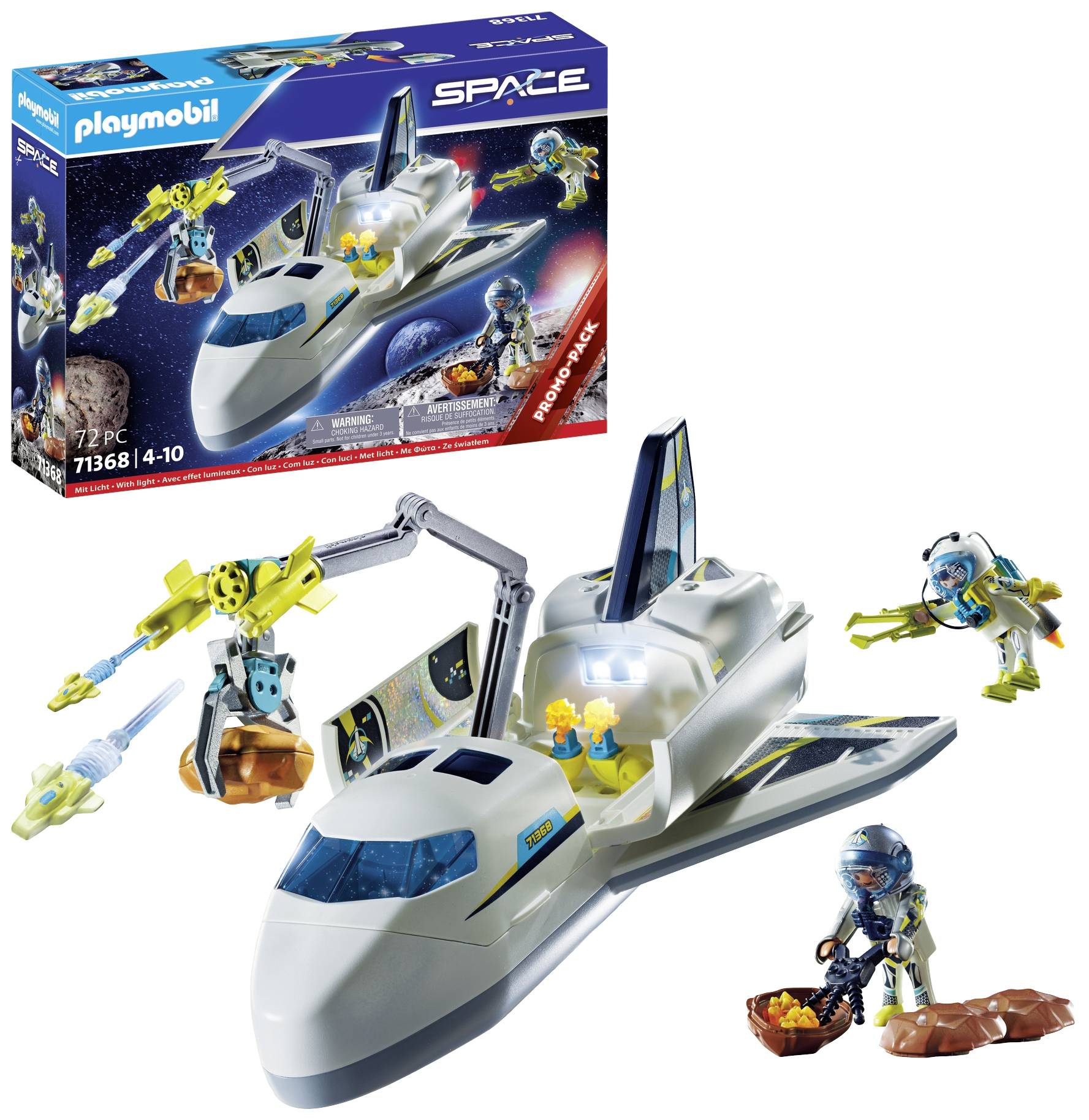 Playmobil Space-Set mit Raumschiff-Spielzeug, Astronautenfiguren und Zubehör, geeignet für Kinder im Alter von 4-10 Jahren.