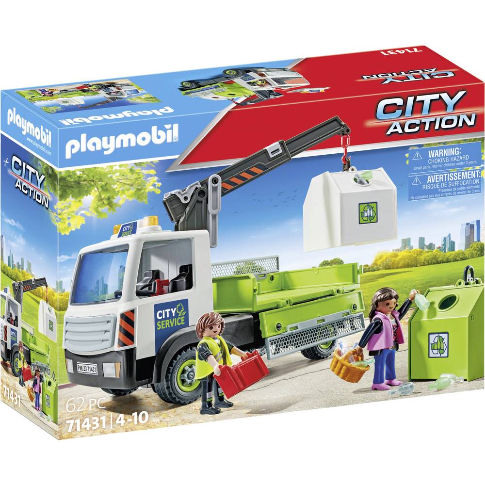 Playmobil® Constructie-speelset Glasafvalwagen met container (71431), City Action (62 stuks)