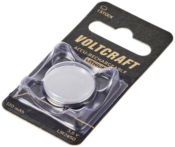 VOLTCRAFT LIR2450 Knopfzellen-Akku LIR2450 Lithium 120 mAh 3.6 V 1 St.