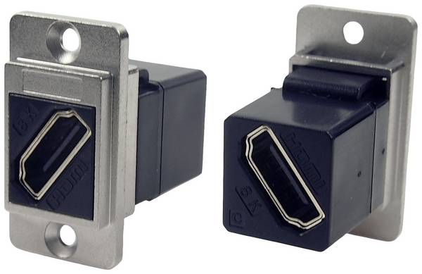 Cliff CP30788M HDMI-Adapter Buchse, Einbau   Nickel, Schwarz 1 St.