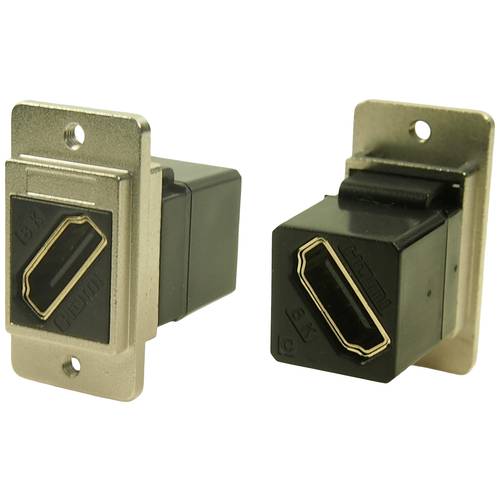 Cliff CP30788M3 HDMI-Adapter Buchse, Einbau Nickel, Schwarz 1 St.